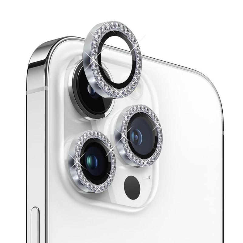 محافظ لنز دوربین بادیگارد مدل رینگی نگین دار مناسب برای گوشی موبایل اپل iPhone 15 Pro / 15 Pro Max