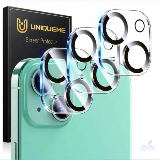 محافظ لنز دوربین UniqueMe مدل شیشه ای مناسب برای آیفون 15 و آیفون 15 پلاس