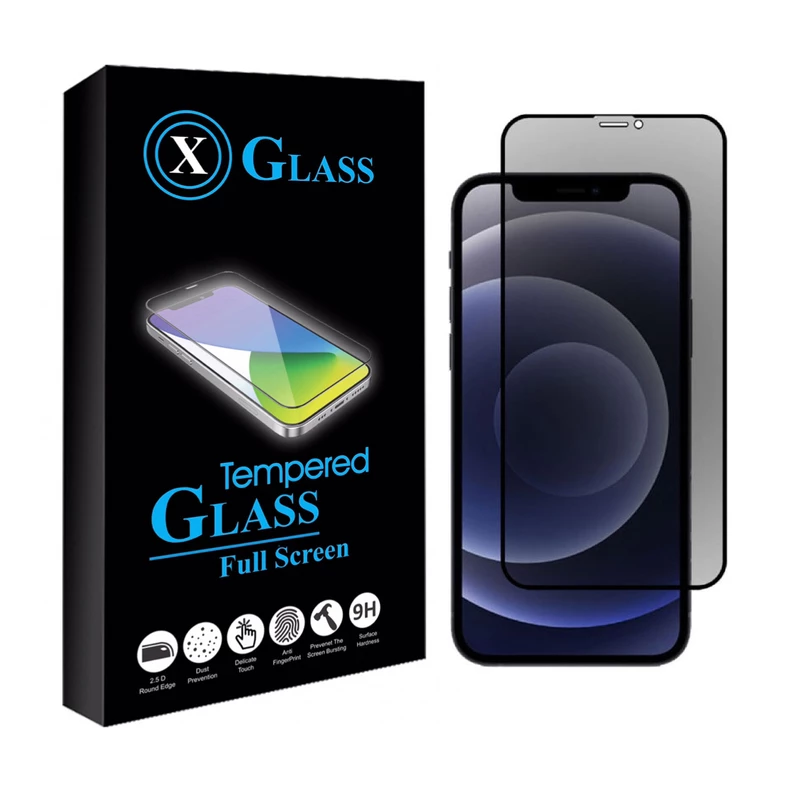 محافظ صفحه نمایش ایکس گلس مدل فول پرایوسی مناسب برای گوشی موبایل اپل IPHONE 12