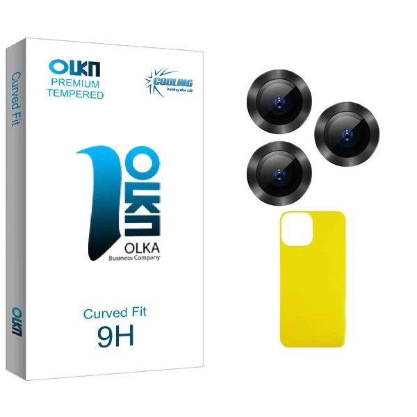 محافظ پشت گوشی کولینگ مدل Olka Glass FLL فلزی مناسب برای گوشی موبایل اپل iPhone 13 ProMax به همراه محافظ لنز دوربین